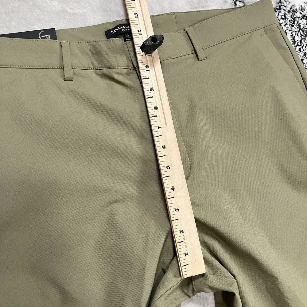 Banana Republic City Pant Slim Fit Khaki Stretch Performance Mens 35x30 NWT‎